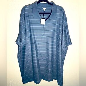 Men’s Calvin Klein Blue Striped Polo Shirt Size 4XL NWT 100% Cotton